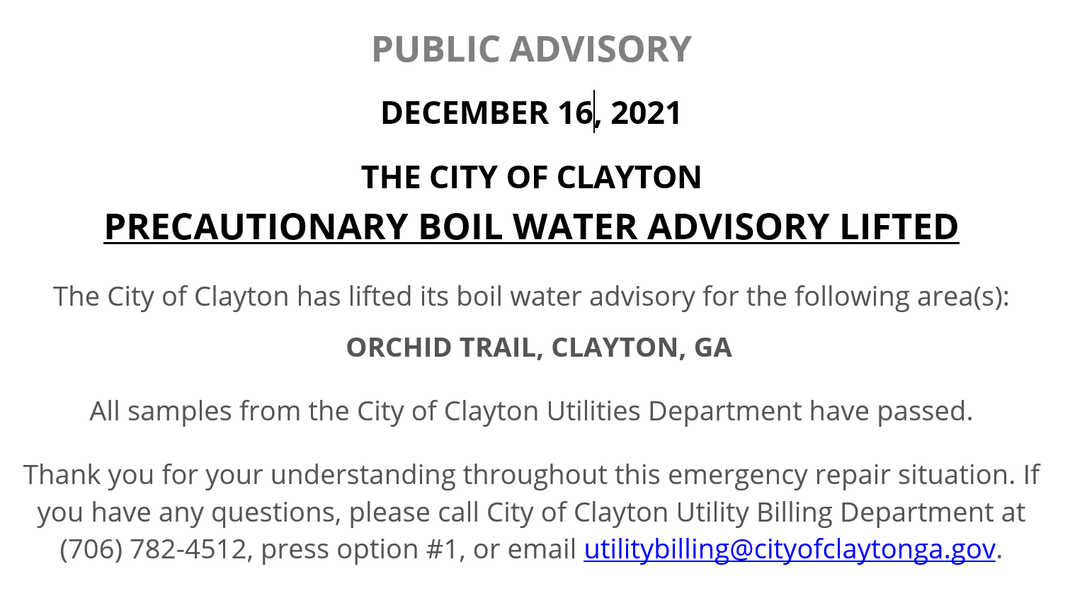 Understanding a Boil Water Notice